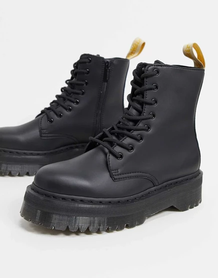 Веганские ботинки на платформе Dr Martens из нефрита, черные моно black