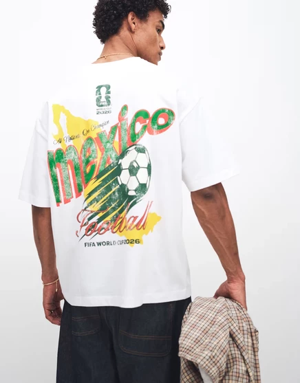 Мужская оверсайз-футболка ASOS Design с принтом FIFA Mexico, белая