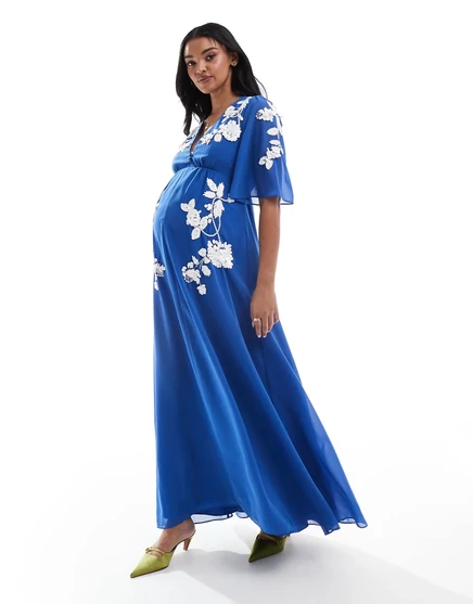 Женское платье для беременных Hope & Ivy Maternity с декором, синее