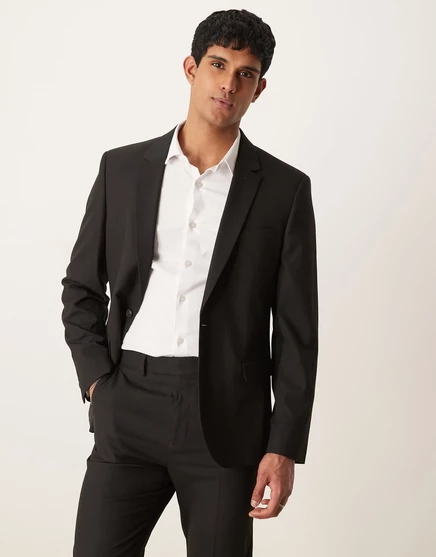 Приталенный пиджак от ASOS DESIGN черного цвета black