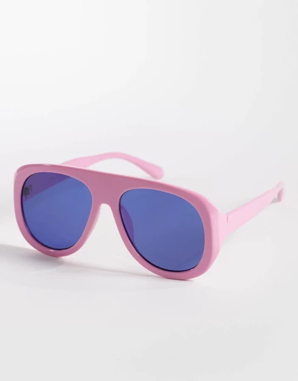 Женские очки Kaiia Chunky aviator, розовые с синими линзами