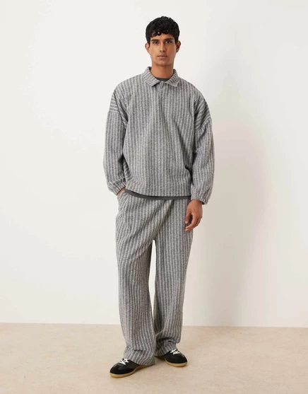 Мужские широкие штаны ASOS Design под шерсть, серый меланж