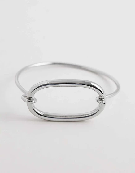 Изящный браслет ASOS DESIGN с овальными деталями серебристого оттенка silver