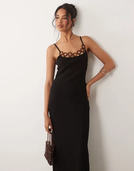 Женское платье-камисоль макси Never Fully Dressed Sapna, черное