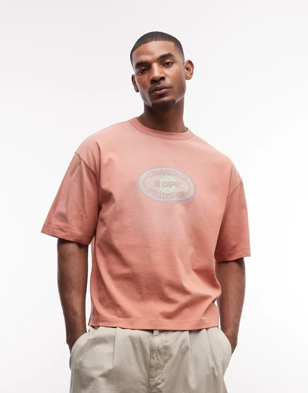 Мужская футболка ASOS Design плотная коробчатого кроя, оранжевая
