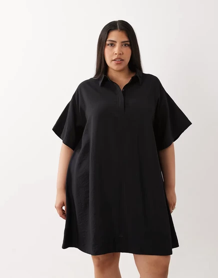 Женское мини-платье ASOS Curve свободного кроя, черное