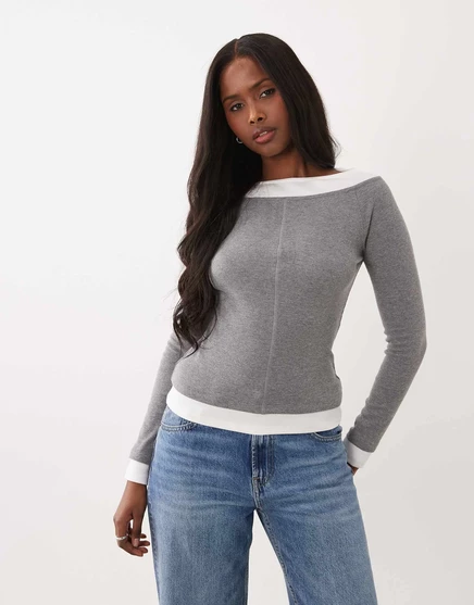 Женский топ ASOS Design с открытыми плечами, меланж
