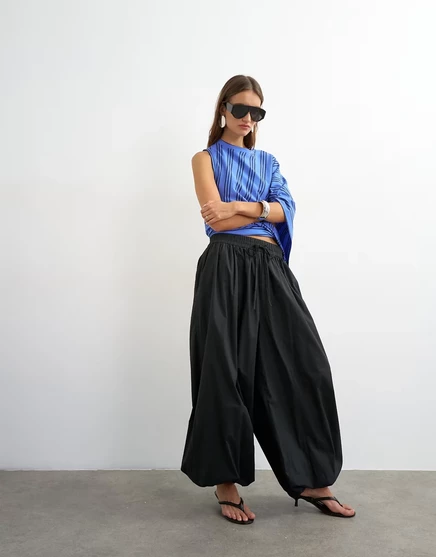 Брюки-баллоны Topshop extreme черного цвета black