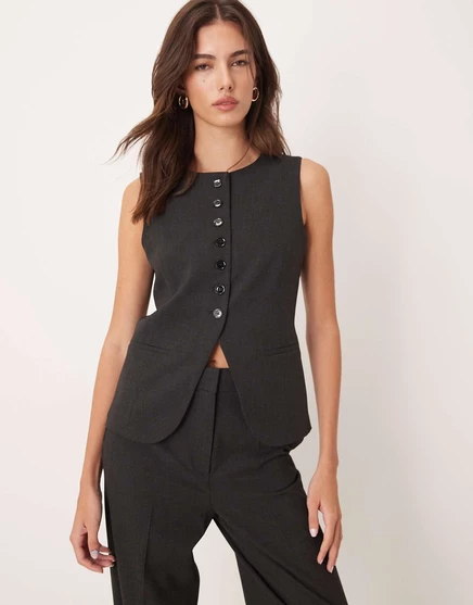 Жилет цвета древесного угля Mango charcoal