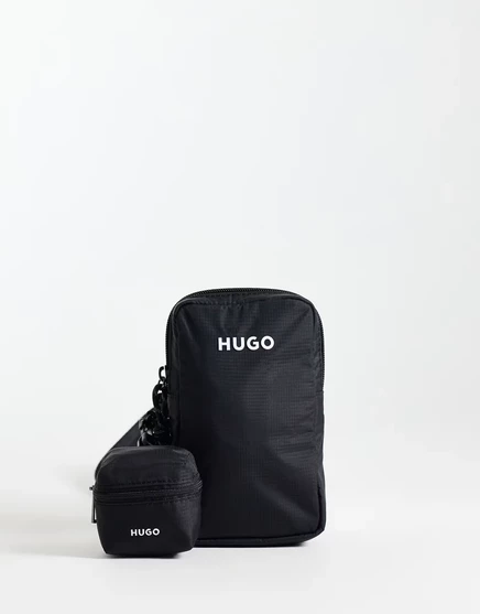 Мужская сумка через плечо HUGO RED для телефона, черная