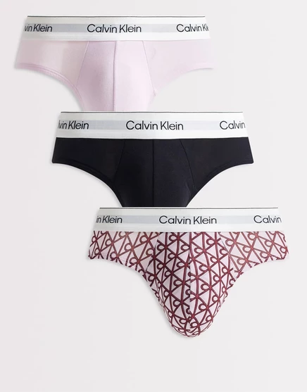 Хипстерские трусы Calvin Klein Icon Cotton Stretch из 3-х упаковок розового/черного цвета /с принтом