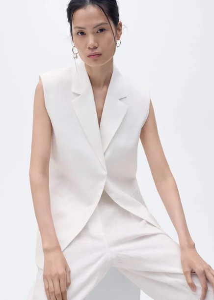 Жилет Mango цвета слоновой кости - часть комплекта  white