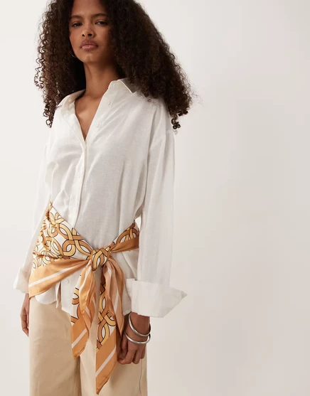 Женский большой шарф ASOS Design с монограммой, золотой