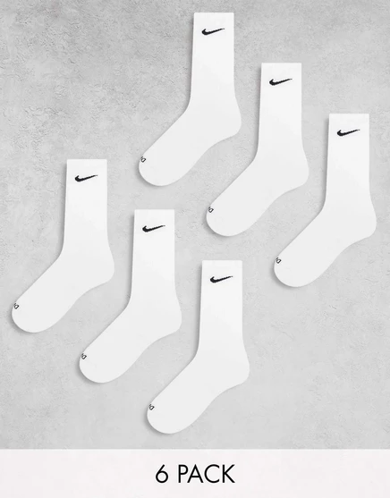 Носки Nike Everyday Plus с подкладкой из 6 упаковок белого цвета white
