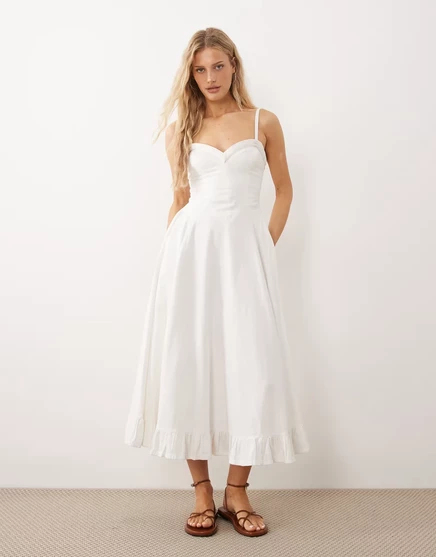 Платье миди Free People с заниженной талией из кокосового молока coconut milk