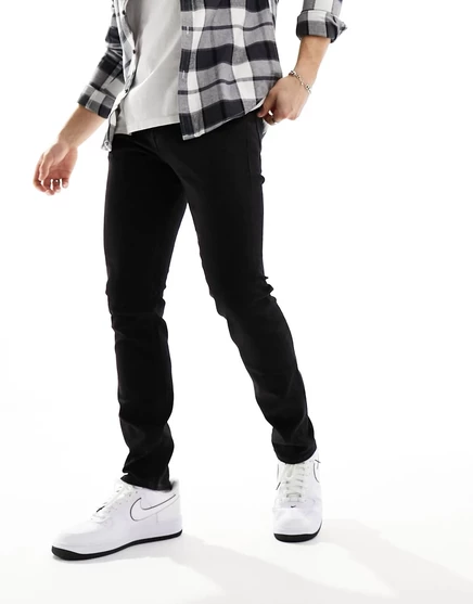 Черные узкие джинсы Jack & Jones glenn black
