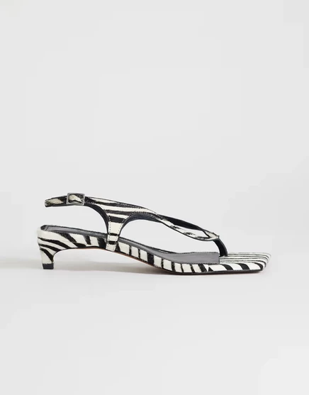 Женские шлепанцы TopShop Sunshine на среднем каблуке, зебра