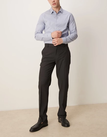 Элегантные узкие брюки ASOS DESIGN черного цвета charcoal