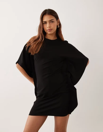 Женское мини-платье ASOS Design кейп-стиль, черное
