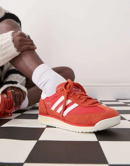 кроссовки adidas Originals SL 72 RS красного и белого цветов red