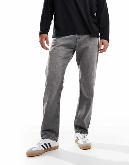 Прямые джинсы Jack &Jones chris серого цвета из стирки  gray denim