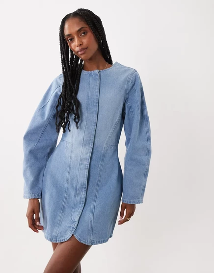 Женское мини-платье ASOS Design с рукавами-кокон, голубое