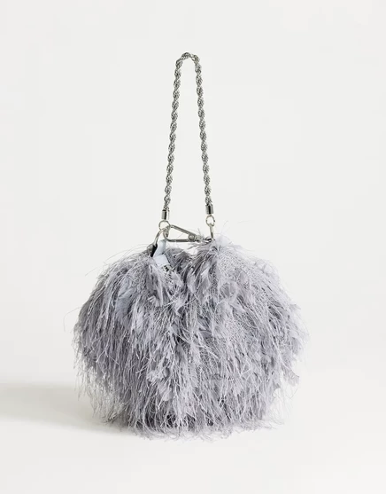 Женская сумка TopShop Juliet маленькая с бахромой, серая