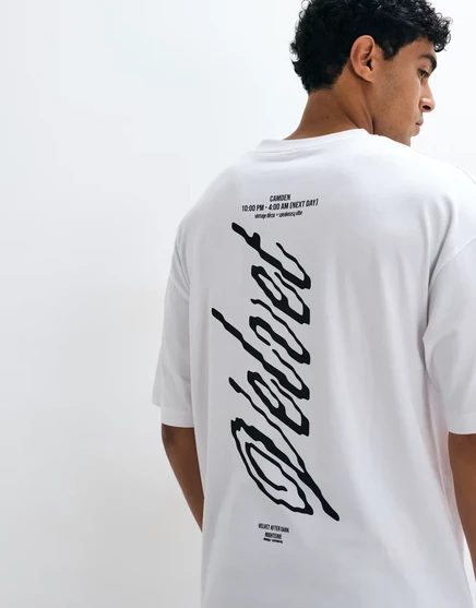 Мужская футболка ASOS Design свободного кроя с принтом, белая