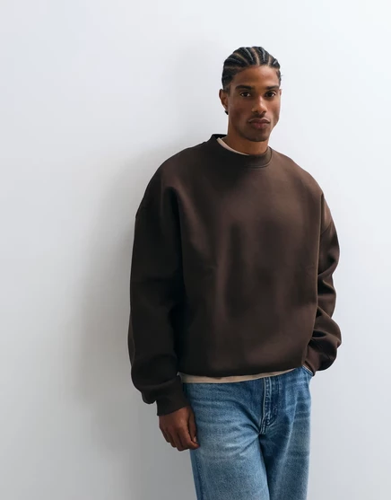 Толстовка ASOS DESIGN extreme oversize из ткани в стиле скуба коричневого демисезонного цвета