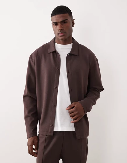 Мужская джерси-куртка asos design, коричневая
