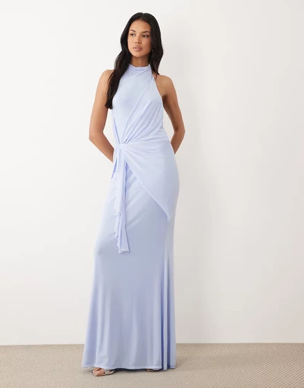 Женское сетчатое макси‑платье ASOS Design, нежно‑голубое
