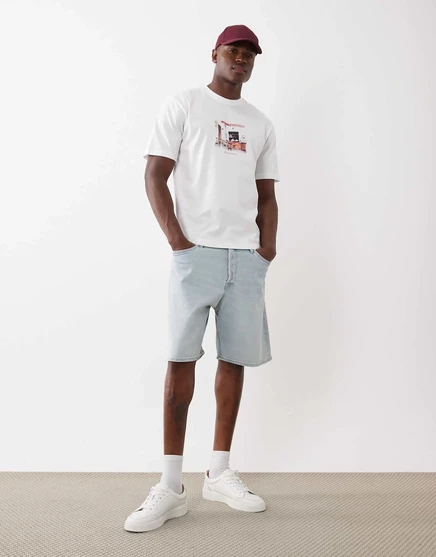 Мужские шорты Jack & Jones Tony джинсовые свободного кроя, светло-голубые
