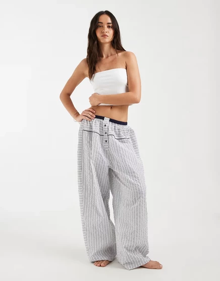 Женские пижамные брюки Free People, молочные в полоску