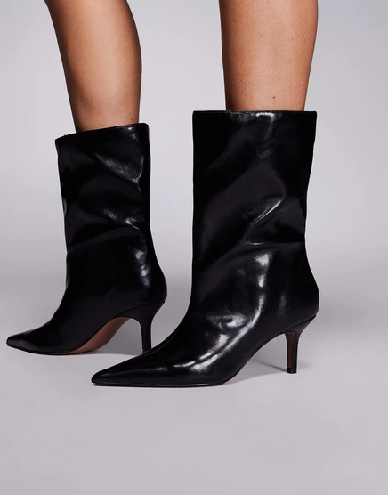 Черные сапоги Candi с широкими штанинами от ASOS DESIGN black
