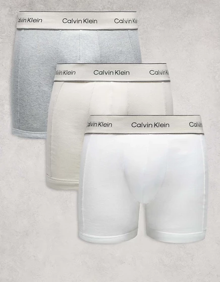 Мужские боксеры Calvin Klein Heritage Cotton, 3 шт., белый/серый/слоновая кость