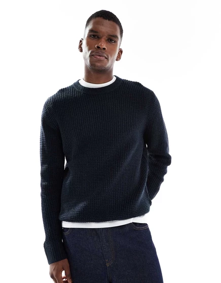 Мужской свитер Jack & Jones Crew с круглым вырезом, сине-меланжевый