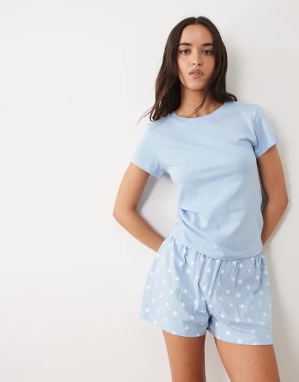 Женский комплект ASOS Design футболка и шорты, голубой