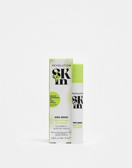 Revolution Skin Wide Awake 10% Витамин С и трипептидная осветляющая сыворотка для глаз, 15 мл