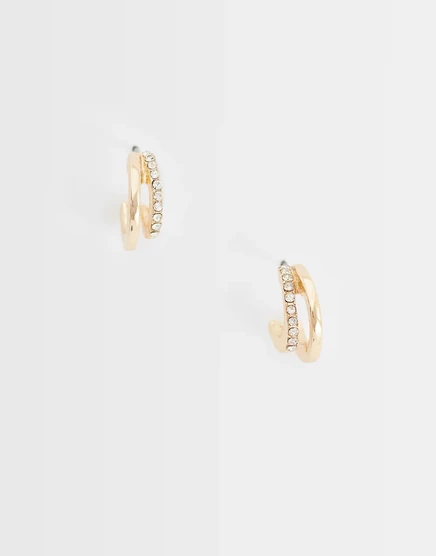 Женские мини-серьги-кольца ASOS Design двойные, серебристые