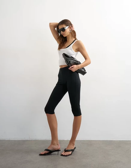 Леггинсы-капри из джерси Topshop черного цвета black