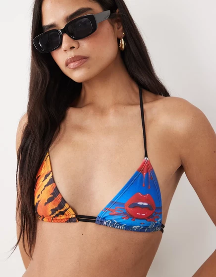 Женский лиф ASOS Design Talia, треугольный, тигровый