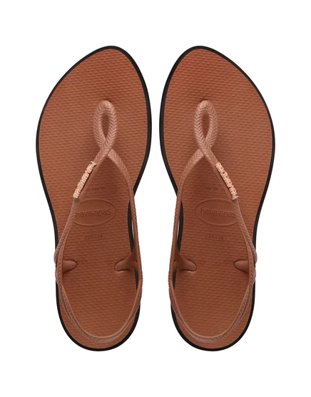 Вьетнамки Havaianas luna point цвета ржавчины/черного черного