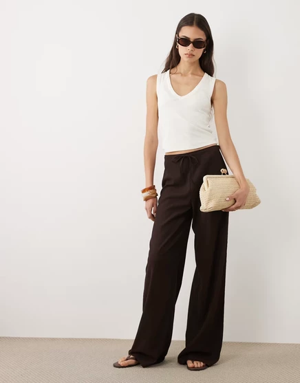 Женские широкие брюки JDY Tall, кофейные