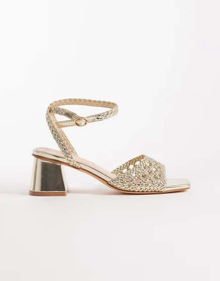 Женские сандалии London Rebel Wide Fit Anita, золотые