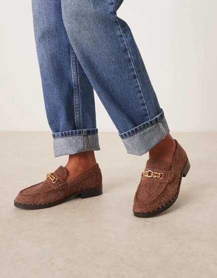 Женские лоферы ASOS Design Ministry, замша, коричневые