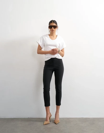 Женские капри TopShop из бенгалина 3/4, черные