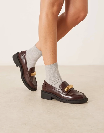 Женские лоферы ASOS DESIGN Mistral широкие, коричневые
