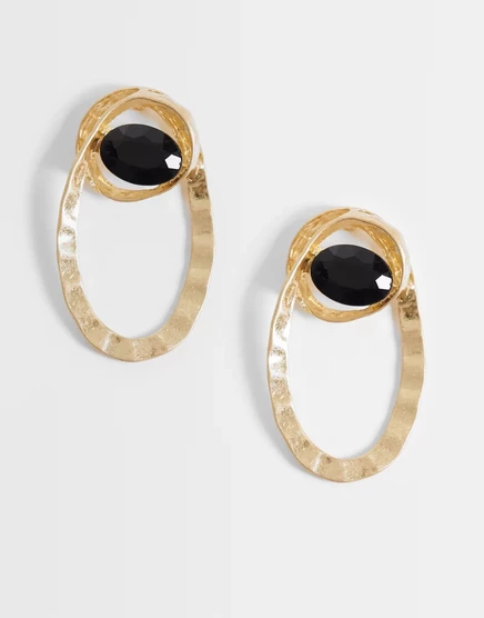 Женские серьги‑гвоздики ASOS Design с черным камнем, золотистые