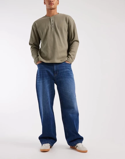 Мужские джинсы Tommy Jeans Theo мешковатого кроя, темно-синий