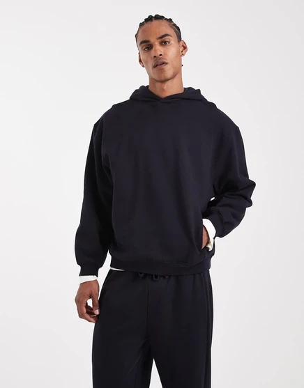 Мужская толстовка ASOS Design Circular, плотная, темно-синяя